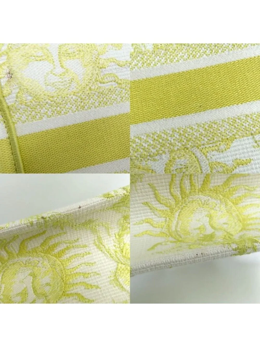 Christian Dior Book Tote Mini M1255 Zecq Handbag Yellow Canvas - Picture 7 of 10